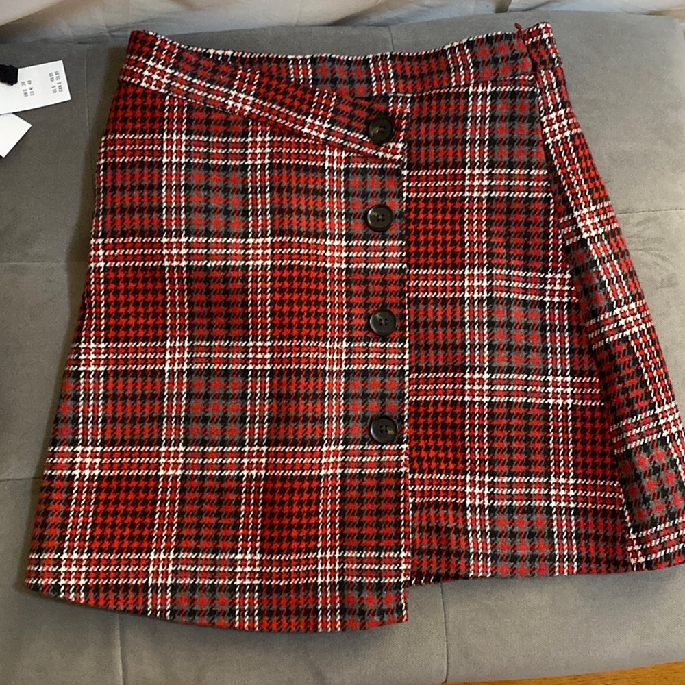 Red Plaid Mini Skort